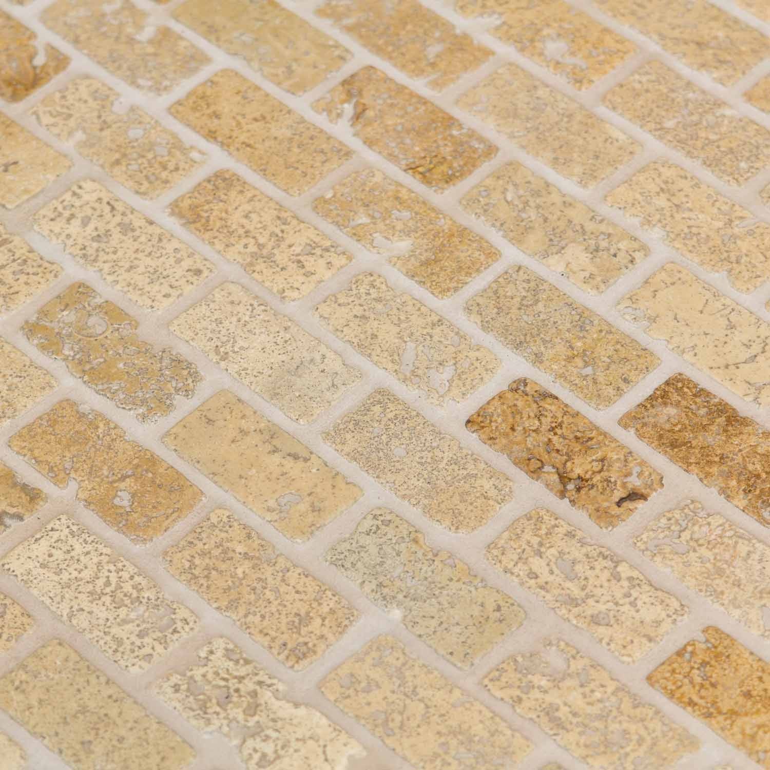 Mosaïque travertin mix noisette lamelles