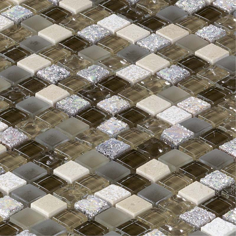 Mosaïque Carrelage Marbre et verre Glacier Beige