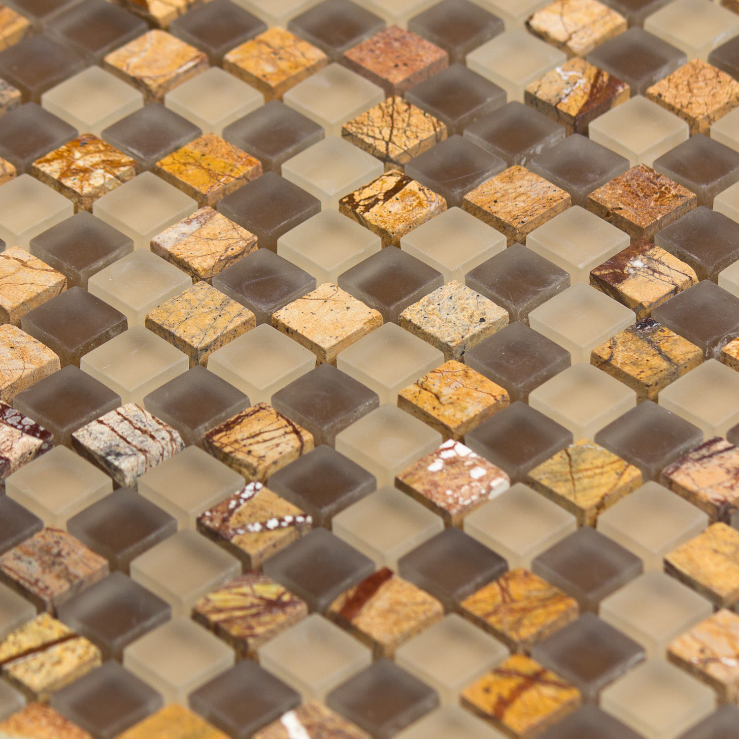 Mosaïque pierre et verre  marron