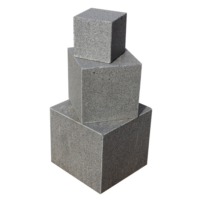 Cube en Granit gris foncé 20x20x20 cm