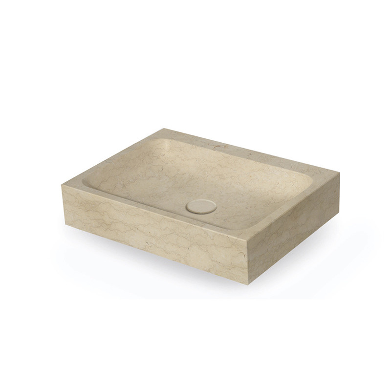Vasque à poser rectangulaire - Pierre Naturelle Blanche