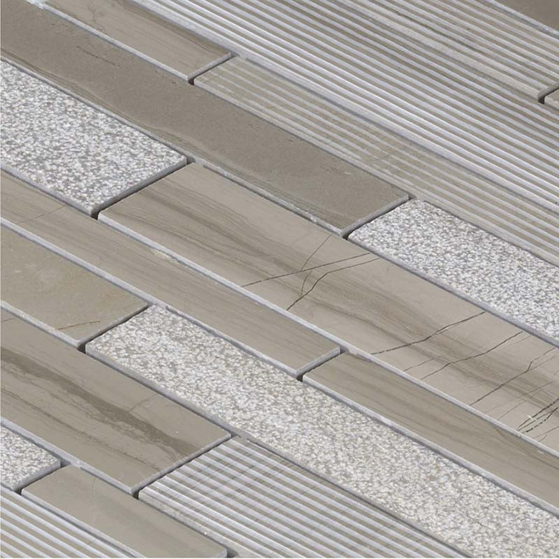 Mosaïque lamelles marbre beige 