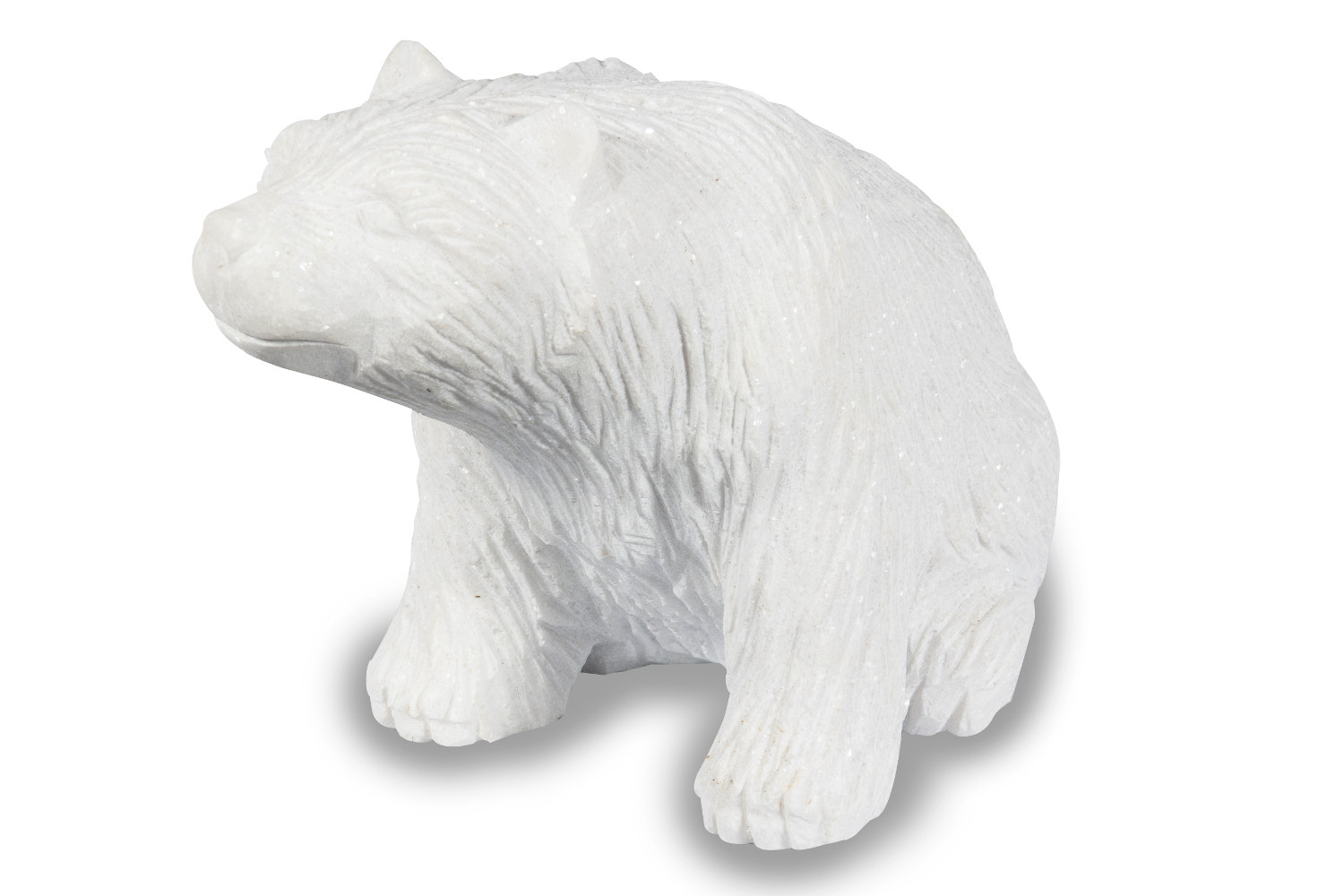 Sculpture ours en marbre blanc