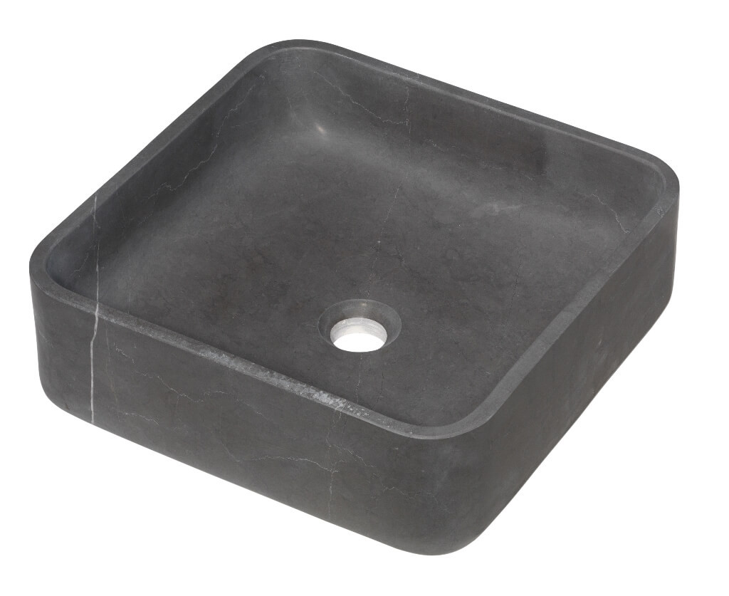 Vasque carrée à poser - Marbre Gris