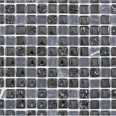 Mosaïque Marbre et verre Chrome Color