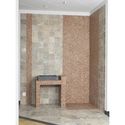 Dallage Travertin Gris Opus Romain