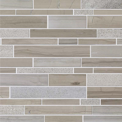 Mosaïque lamelles marbre beige 