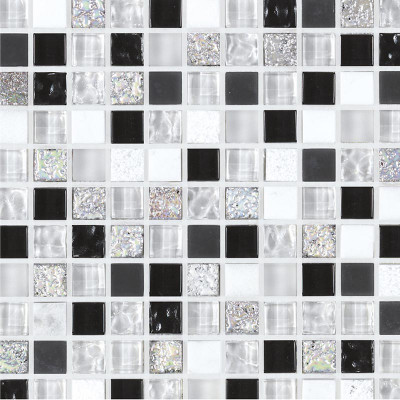 Mosaïque Carrelage Marbre et verre Glacier Black & white