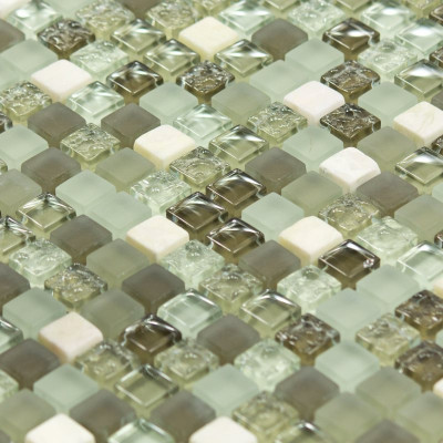 Mosaïque Marbre et Verre Jade Color