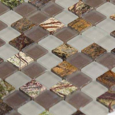 Mosaïque Marbre et Verre marron